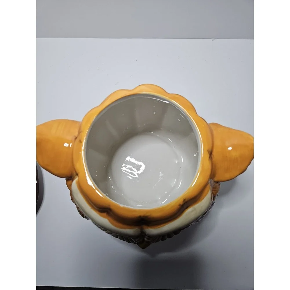 Cracker Barrel Halloween Harvest Owl Ceramic Cookie Jar Witch Hat Spooky Fall